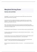 Maryland Driving Exam Complete Question And Answers.