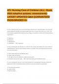 ATI: Nursing Care of Children (ALL: Book, 2024 adaptive quizzes, assessments) LATEST UPDATED Q&A GUARANTEED PASS/GRADED A+