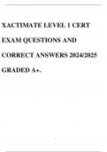 XACTIMATE LEVEL 1 CERT EXAM QUESTIONS AND CORRECT ANSWERS 2024/2025 GRADED A+.