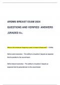 ARDMS BREAST EXAM 2024  QUESTIONS AND VERIFIED ANSWERS  ,GRADED A+.