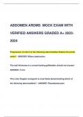 ABDOMEN ARDMS MOCK EXAM WITH  VERIFIED ANSWERS GRADED A+ 2023- 2024