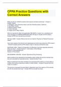 CPPA Practice Questions with Correct Answers