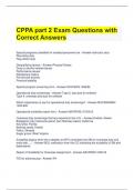 CPPA part 2 Exam Questions with Correct Answers 