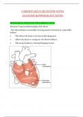 CARDIOVASCULAR SYSTEM NOTES ANATOMY & PHYSIOLOGY NOTES