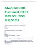 Advanced Health  Assessment HEENT 100% SOLUTION  2023//2024