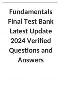 2024 Fundamentals Final Test Bank Latest Update Verified Questions and Answers