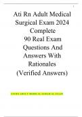 Ati Rn Adult Medical Surgical Exam 2024 Complete  90 Real Exam Questions And Answers With Rationales  (Verified Answers)