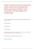 chapter 1-test bank 21st century maternity and womens health nursinT/ Safe Maternity & Pediatric Nursing Care 2nd Edition Luanne Linnard-Palmer Test Bank Chapter 1-38 | Complete Guide