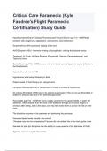 Critical Care Paramedic (Kyle Faudree's Flight Paramedic Certification) Study Guide 2024/2025 A+ score assured (100% verified)