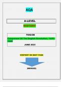 AQA A-LEVEL HISTORY 7042/2E [Component 2E The English Revolution, 1625– 1660] QUESTIONS & MARKING SCHEME MERGED|| GRADED A+