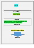 AQA  A-LEVEL  HISTORY   7042/2F [Component 2F The Sun King: Louis XIV, France and Europe, 1643–1715 ]QUESTIONS & MARKING SCHEME MERGED ||GRADED A+|| 