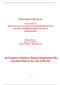 Solutions Manual for Essentials of Accounting for Governmental and Not-for-Profit Organizations 14th Edition By Paul Copley (All Chapters, 100% Original Verified, A+ Grade)