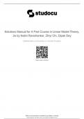 Solutions Manual for A First Course in Linear Model Theory, 2e by Nalini Ravishanker, Zhiyi Chi, Dipak Dey (All Chapters)