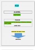 AQA  A-LEVEL  HISTORY   7042/2S |Component 2S The Making of Modern Britain, 1951–2007|QUESTIONS & MARKING SCHEME MERGED| GRADED A+|