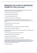 MISSOURI LIFE & HEALTH INSURANCE EXAMFX #1 100% Accurate!!