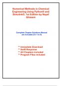 Solutions for Numerical Methods in Chemical Engineering Using Python® and Simulink®, 1st Edition Ghasem (All Chapters included)