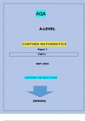 AQA  A-LEVEL  FURTHER MATHEMATICS  Paper 1  7367/1|QUESTIONS & MARKING SCHEME MERGED| GRADED A+|