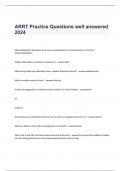 ARRT Practice Questions well answered 2024