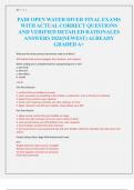 PADI OPEN WATER DIVER FINAL EXAMS  WITH ACTUAL CORRECT QUESTIONS  AND VERIFIED DETAILED RATIONALES  ANSWERS 2024(NEWEST) ALREADY  GRADED A+