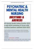 ATI Mental Health Online Practice 2019 A with NGN Containing 53 Terms with Certified Solutions Updated 2024-2025.