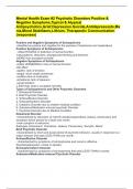 Mental Health Exam #2 Psychotic Disorders Positive & Negative Symptoms,Typical & Atypical Antipsychotics,Grief,Depression,Suicide,Antidepressants,Mania,Mood Stabilizers,Lithium, Therapeutic Communication (responses)