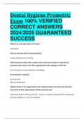 Dental Hygiene Prometric Exam 100% VERIFIED CORRECT ANSWERS 2024/2025 GUARANTEED SUCCESS