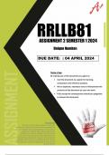 RRLLB81 assignment 2 semester 1 2024 ( Full report with footnotes and references)