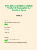 Exam 2: NUR166 / NUR 166 (Latest 2024 / 2025 UPDATES STUDY BUNDLE) Concepts of Family-Centered Nursing for the Practical Nurse Exam Reviews | Questions and Verified Answers | Grade A - Hondros