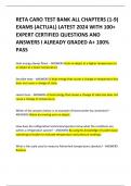 RETA CARO TEST BANK ALL CHAPTERS (1-9) EXAMS (ACTUAL) LATEST 2024 WITH 100+  EXPERT CERTIFIED QUESTIONS AND  ANSWERS I ALREADY GRADED A+ 100%  PASS