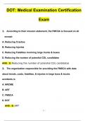 DOT Medical Examination Certification Exam Questions and Answers (2024 / 2025) (Verified Answers)