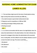 Federal Nursing home administrator exam (James Allen) Questions and Answers (2024 / 2025) (Verified Answers)