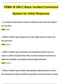 FEMA IS-200.c: Basic incident command system for initial response, ICS-200 Complete Questions And Solutions 100% Pass 20242025