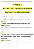 Category E Turf and Ornamentals Minnesota Pesticide Exam (Terms to Know)