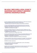 RN ADULT MED SURG A REAL EXAM 75 QUESTIONS AND CORRECT ANSWERS  (VERIFIED ANSWERS)A GRADE  A nurse is preparing to administer a blood transfusion to a client who has anemia.  Which of the following actions should the nurse take first? - ANSWER-check for t