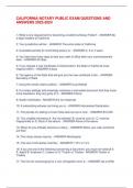 CALIFORNIA NOTARY PUBLIC EXAM QUESTIONS AND  ANSWERS 2023-2024  1: What is one requirement for becoming a California Notary Public? - ANSWER-Be  a legal resident of California 2: Your jurisdiction will be: - ANSWER-The entire state of California 3: A poss