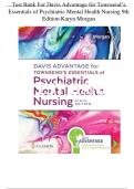 Test Bank For Davis Advantage for Townsend’s Essentials of Psychiatric Mental Health Nursing 9th Edition Karyn Morgan All Chapters (1-32) | A+ ULTIMATE GUIDE - Newest Version 2023