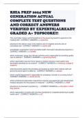 RHIA PREP 2024 NEW GENERATION ACTUAL COMPLETE TEST QUESTIONS AND CORRECT ANSWERS VERIFIED BY EXPERTS-ALREADY GRADED A+ TOPSCORE!!!