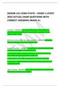  DESIGN 131 LOWA STATE – EXAM 1 LATEST 2024 ACTUAL EXAM QUESTIONS WITH CORRECT ANSWERS GRADE A+