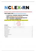 NCLEX-RN {NATIONAL COUNCIL LICENSURE EXAMINATION [FOR] REGISTERED NURSES (RN)} TEST BANK FOR  Mental Health Disorders |NCLEX-RN QUESTIONS WITH ANSWERS AND RATIONALES