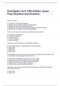 FireFighter I & II, Fifth Edition, Exam Prep Question and Answers.