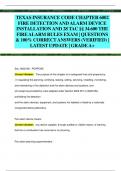 TEXAS INSURANCE CODE CHAPTER 6002  FIRE DETECTION AND ALARM DEVICE  INSTALLATION AND 28 TAC §§ 34.600 THE  FIRE ALARM RULES EXAM | QUESTIONS  & 100% CORRECT ANSWERS (VERIFIED) | LATEST UPDATE | GRADEA+