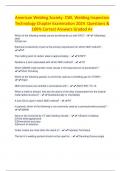 American Welding Society- CWI, Welding Inspection Technology Chapter Examination 2024 Questions & 100% Correct Answers Graded A+