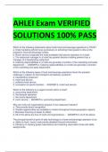 AHLEI Exam VERIFIED  SOLUTIONS 100% PASS