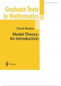 GRADUATE TEXTS IN MATHEMATICS :MODEL THEORY ,DAVID MARKER