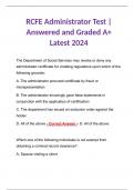 RCFE Administrator Exam Study Guide Guided and Rated A+ Latest 2024