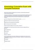 kinesiology Cumulative Exam with Complete Solutions 