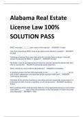 Alabama Real Estate  License Law 100%  SOLUTION PASS