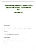 AMSCO AP GOVERNMENT AND POLITICS  FINAL EXAM TERMS LATEST UPDATE  2024  GRADED A+ 