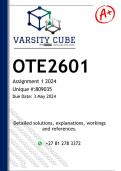 OTE2601 Assignment 1 (DETAILED ANSWERS) 2024 - DISTINCTION GUARANTEED