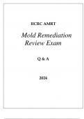 IICRC AMRT MOLD REMEDIATION REVIEW EXAM Q & A 2024.